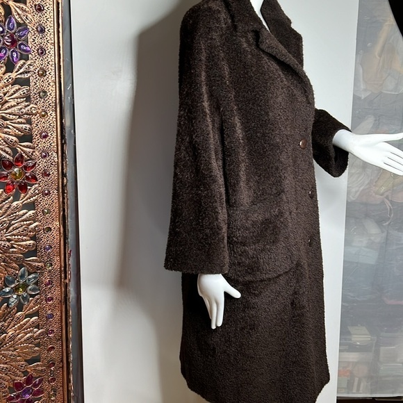 MaxMara Sz 8 Brown Pointed Collar Patch Pockets Button Closure - Picture 2 of 13